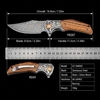 GT-DM052 Damascus Blade Pocket Knife, Carved Steel Head Zebra Wood Handle Outdoor Portable Folding Knife GT-DM052 Damascus Blade Pocket Knife, Carved Steel Head Zebra Wood Handle Outdoor Portable Folding Knife