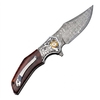 Tunafire Knife Damascus blade Wood Handle Ball Bearing Flipper knife Durable defense Cutter Tool Tunafire Knife Damascus blade Wood Handle Ball Bearing Flipper knife Durable defense Cutter Tool