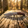 Tunafire Knife Damascus blade Wood Handle Ball Bearing Flipper knife Durable defense Cutter Tool Tunafire Knife Damascus blade Wood Handle Ball Bearing Flipper knife Durable defense Cutter Tool