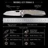 Tunafire Button Lock Folding knife 60HRC VG10 Blade Titanium Alloy Handle knife outdoor edc tool Tunafire Button Lock Folding knife 60HRC VG10 Blade Titanium Alloy Handle knife outdoor edc tool