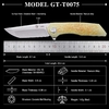 GT-T0075 EDC Folding Knife, VG-10 Blade 59-60HRC Titanium Alloy Handle Pocket Knife with Ceramic Ball Bearing for Outdoor Collection GT-T0075 EDC Folding Knife, VG-10 Blade 59-60HRC Titanium Alloy Handle Pocket Knife with Ceramic Ball Bearing for Outdoor Collection