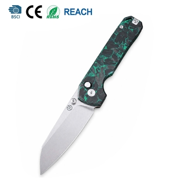 Tunaifire GT-T0070-3 VG10 Folding Knife | Luminous Carbon Fiber Handle, Stone Wash, Smooth Ball Bearing