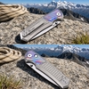 Tunafire GT-T0082 Knives| 3.15''|M390 Button Lock Folding Knife, Titanium Handle with Zirconium Inlay, Stonewashed Pocket Knife for EDC Tunafire GT-T0082 Knives| 3.15''|M390 Button Lock Folding Knife, Titanium Handle with Zirconium Inlay, Stonewashed Pocket Knife for EDC