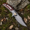 Tunafire Knife Damascus blade Wood Handle Ball Bearing Flipper knife Durable defense Cutter Tool Tunafire Knife Damascus blade Wood Handle Ball Bearing Flipper knife Durable defense Cutter Tool