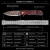 GT-DM044-2 VG10 Copper Damascus Folding Knife Carbon Fiber Handle Ball Bearing EDC Pocket Knife 58-59HRC GT-DM044-2 VG10 Copper Damascus Folding Knife Carbon Fiber Handle Ball Bearing EDC Pocket Knife 58-59HRC