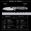 Blue Carbon Fiber Button Lock Folding Knife Triple Steel 60HRC EDC Pocket Knife GT-T0044-6 Blue Carbon Fiber Button Lock Folding Knife Triple Steel 60HRC EDC Pocket Knife GT-T0044-6