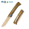 GT-DM035-2 Folding Pocket Knife Copper Damascus Blade VG10 Steel Core G10 Handle Knife EDC Outdoor Survival Tools