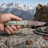 Premium Aviation Aluminum Handle Damascus Pocket Knife Outdoor Daily Carry Collection Knife