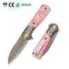 VG10 Damascus Bronze Pocket Knife GT-DM049 |3.31" Blade 58-59HRC |Collectible Everyday Carry Knife