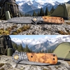 Premium GT-DM050 Damascus Steel EDC Pocket Folding Knife, 7.87 Inch Overall Length, Decorative Steel Pommel Shadow Wood Handle, Collection & Outdoor