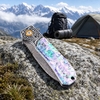 58-59HRC VG10 Bronze Damascus Pocket Knife Mother of Pearl Handle Ball Bearing GT-DM044 58-59HRC VG10 Bronze Damascus Pocket Knife Mother of Pearl Handle Ball Bearing GT-DM044