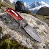 Damascus Folding Knife Yellow Rosewood Handle Flipper Knife Outdooe EDC Camping Pocket Tool CollectibleKnife Damascus Folding Knife Yellow Rosewood Handle Flipper Knife Outdooe EDC Camping Pocket Tool CollectibleKnife