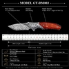 Tunafire GT-DM003 Knife 76-layer Damascus steel blade Walnut wood + CNC engraved steel tip Handle Ball bearing Flipper Knife Tunafire GT-DM003 Knife 76-layer Damascus steel blade Walnut wood + CNC engraved steel tip Handle Ball bearing Flipper Knife