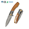 Tunafire knife GT-DM023 Collectible Damascus Pocket Knife, Ball Bearing Pivot, Natural Zebrawood Handle for Daily Carry Tunafire knife GT-DM023 Collectible Damascus Pocket Knife, Ball Bearing Pivot, Natural Zebrawood Handle for Daily Carry
