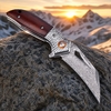 Tunafire GT-989 Folding Knife, 76-Layer Damascus Steel Pocket Knife, rosewood Handle, Built-in Bearing EDC Knife Tunafire GT-989 Folding Knife, 76-Layer Damascus Steel Pocket Knife, rosewood Handle, Built-in Bearing EDC Knife