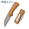 GT-DM022 Compact Damascus Folding Knife 14cm Overall 6.1cm Blade Natural Hardwood Handle Ball Bearing Outdoor Camping Survival Utility Knife GT-DM022 Compact Damascus Folding Knife 14cm Overall 6.1cm Blade Natural Hardwood Handle Ball Bearing Outdoor Camping Survival Utility Knife