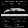 Tunafire Folding Knife 3" Damascus steel Blade Colored Beads Handle Knife Outdoor EDC Tool