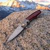 Portable GT-DM023 Folding Knife, Damascus Steel Blade, Safflower Wood Grip Ball Bearing Knife for Camping & Gifts Tunafire Knife Portable GT-DM023 Folding Knife, Damascus Steel Blade, Safflower Wood Grip Ball Bearing Knife for Camping & Gifts Tunafire Knife