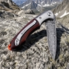 Tunafire GT-DM014 Damascus Folding Pocket Knife, 59-60HRC Sharp Blade, Steel Head Rosewood Handle EDC Tool Tunafire GT-DM014 Damascus Folding Pocket Knife, 59-60HRC Sharp Blade, Steel Head Rosewood Handle EDC Tool