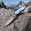 GT-DM017 76-Layer Damascus Folding Knife, Engraved Bolster & Colored BeadsHandle Ball Bearing EDC Pocket Knife GT-DM017 76-Layer Damascus Folding Knife, Engraved Bolster & Colored BeadsHandle Ball Bearing EDC Pocket Knife