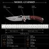 GT-DM029 Damascus Steel Folding Knife, Rosewood Handle Ball Bearing EDC Pocket Knife Tunafire