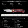 Ball Bearing Folding Pocket Knife GT-DM027, 58-59HRC Damascus Steel EDC Knife Tunafire