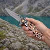 Portable EDC Hardware Tool GT-DM024 Damascus Steel Pocket Knife Fiber Board Handle Smooth Ball Bearing Flipper Knife