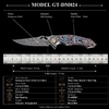 GT-DM024 Pocket Folding Knife Portable EDC Damascus Steel Knife Fiber Board Handle Ball Bearing Flipper Knife GT-DM024 Pocket Folding Knife Portable EDC Damascus Steel Knife Fiber Board Handle Ball Bearing Flipper Knife