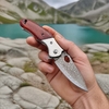 59-60HRC Damascus EDC Knife 76 Layer VG10 Core Natural Sandalwood Handle Everyday Carry Knife Tunafire