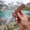 Tunafire Knife Outdoor Survival EDC Flipper Knife Button lock g10 Handle Steel Knife GT-DM018