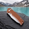 Tunafire Knife Outdoor Survival EDC Flipper Knife Button lock g10 Handle Steel Knife GT-DM018