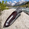 Everyday Carry Damascus Pocket Knife GT-DM017, Ball Bearing Mechanism & Solid Rosewood Handle Folding Knife Tuanfire Everyday Carry Damascus Pocket Knife GT-DM017, Ball Bearing Mechanism & Solid Rosewood Handle Folding Knife Tuanfire