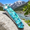 Tunafire GT-K4020 Ball Bearing Open Damascus Pocket Knife, VG10 Steel Core Colored Shell Handle Flipper Knife