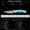 Tunafire GT-K4020 Ball Bearing Open Damascus Pocket Knife, VG10 Steel Core Colored Shell Handle Flipper Knife